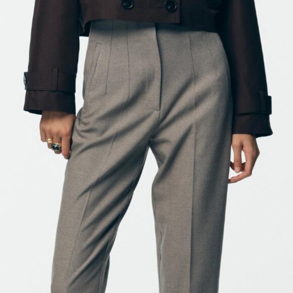 corset effect high waist slacks - ZARA US Small, black. - Picture 11 of 11